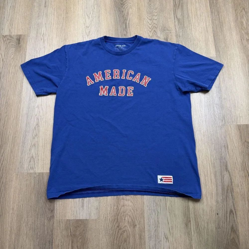 American Giant Shirt Mens Medium Blue American Made Graphic Tee Patriotic USA
